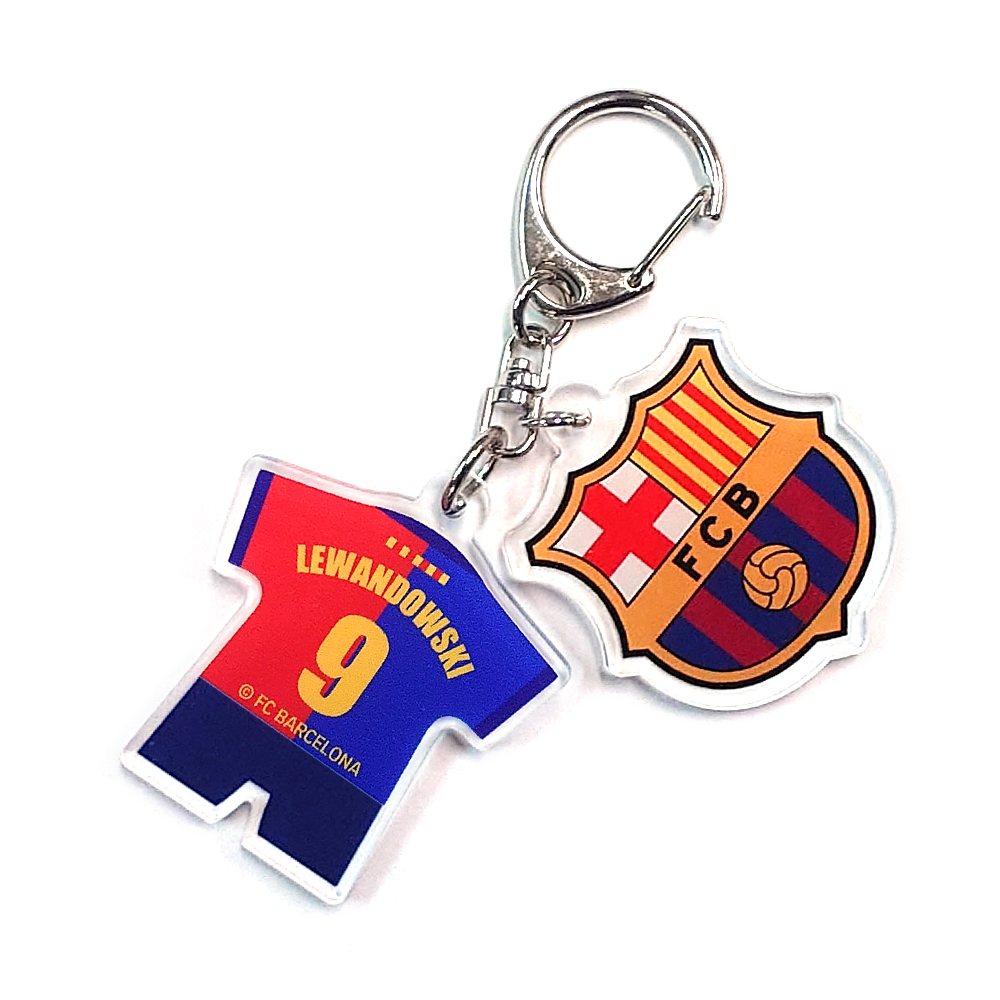 FCバルセロナ アクリル2連チャーム #9 LEWANDOWSKI