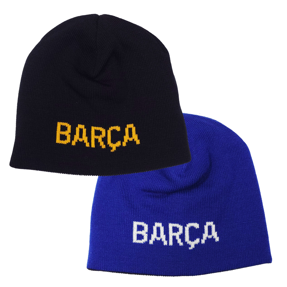FCバルセロナ リバーシブルニットキャップ （ブラック/ブルー）