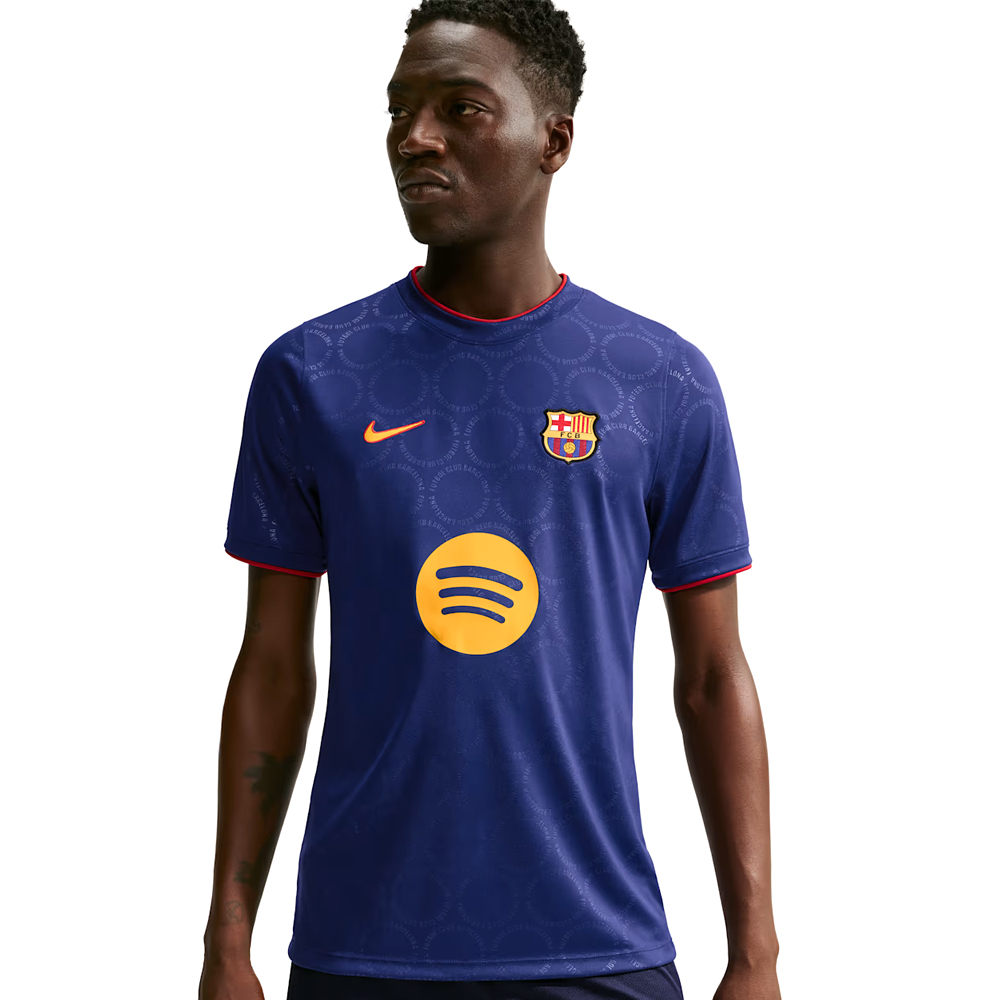 【日本未展開】FCバルセロナ DRI-FIT プレマッチ S/S トップ 26/27 （ロイヤルブルー/ジムレッド/ユニバーシティゴールド）