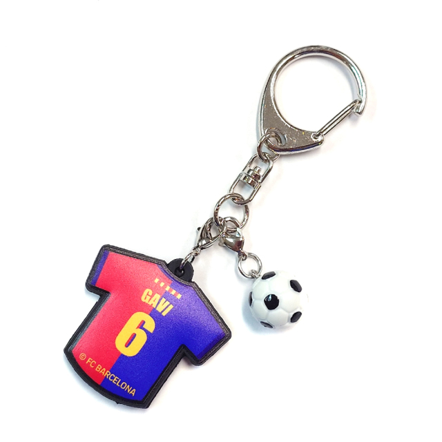 FCバルセロナ ユニ型ラバーキーホルダー #6 GAVI