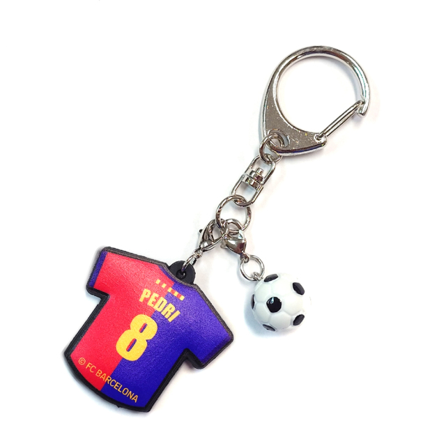 FCバルセロナ ユニ型ラバーキーホルダー #8 PEDRI