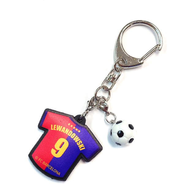 FCバルセロナ ユニ型ラバーキーホルダー #9 LEWANDOWSKI