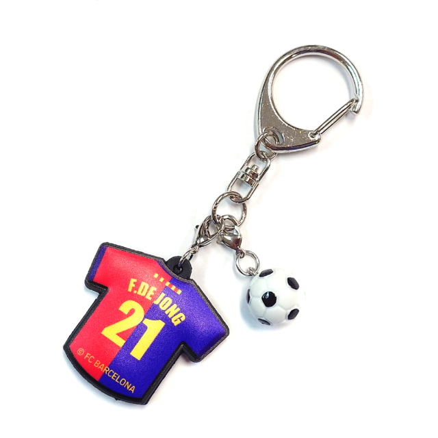 FCバルセロナ ユニ型ラバーキーホルダー #21 F. DE JONG
