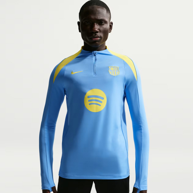 【日本未展開】 FCバルセロナ ストライク ドリルトップ 25/26  SE（ユニバーシティブルー/オプティイエロー）