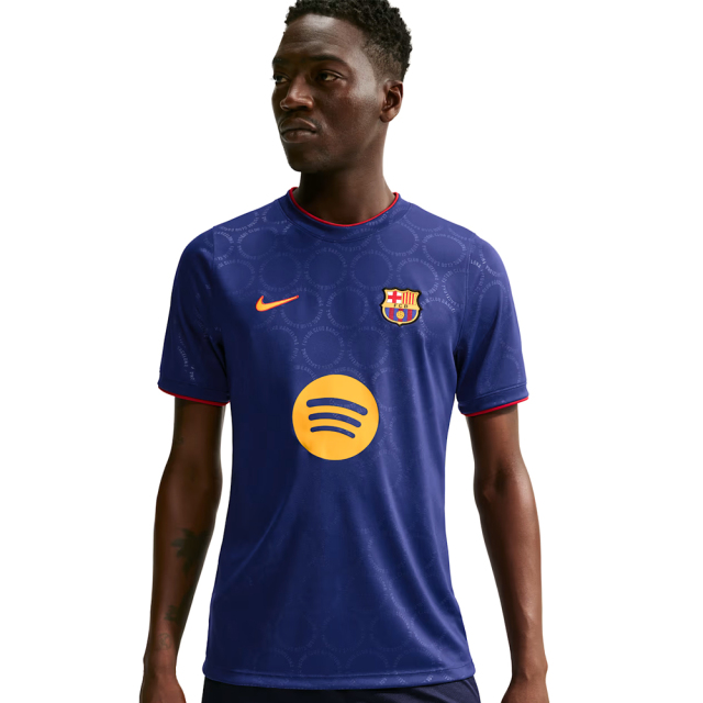 【日本未展開】FCバルセロナ DRI-FIT プレマッチ S/S トップ 26/27 （ロイヤルブルー/ジムレッド/ユニバーシティゴールド）