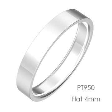 Pt950 Flat 平打4mm幅「マリッジリング結婚指輪」