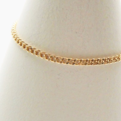 18金ゴールド-華奢シンプルリング「デュプレー喜平チェーンリング」