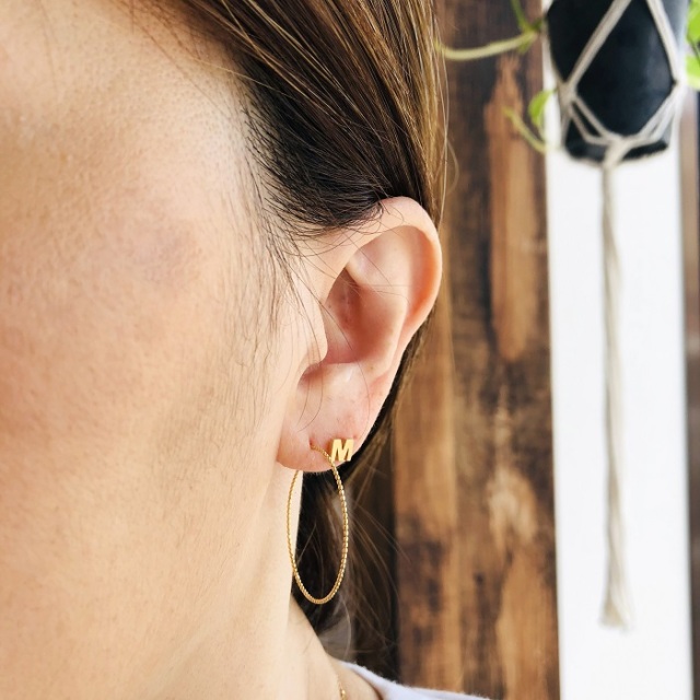 18金ゴールド-華奢シンプルピアス「シンプルバースタッドピアス