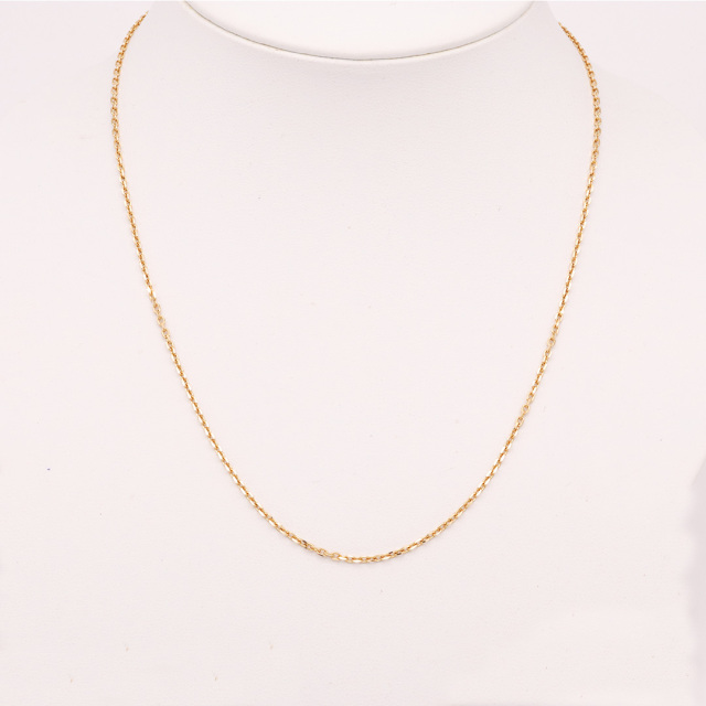 K18 小豆 ピンフリー チェーン ネックレス 【 0.25mm × 0.8mm幅  