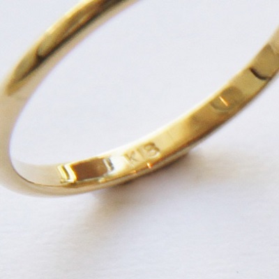 18金ゴールド-華奢シンプルリング「デュプレー甲丸リング1.5mm幅