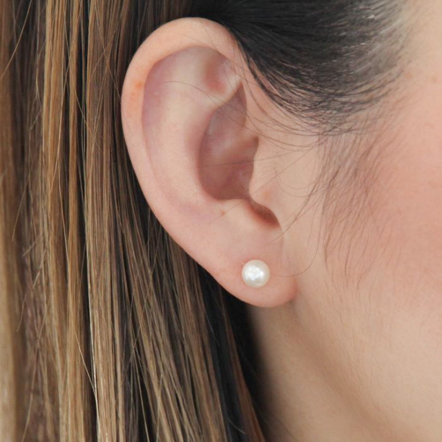18金ゴールド-華奢シンプルピアス「リトルマーメイド淡水パール