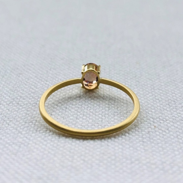 18金ゴールド-華奢シンプルリング「オンリーワン アンダリューサイト