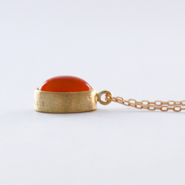 18金ゴールド-華奢シンプルネックレス「オンリーワンファイアオパール