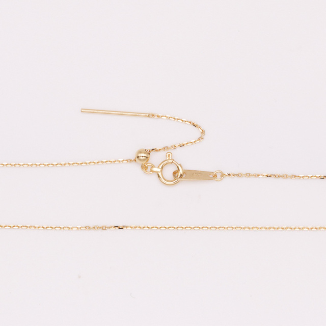 K18 小豆 ピンフリー チェーン ネックレス 【 0.25mm × 0.8mm幅