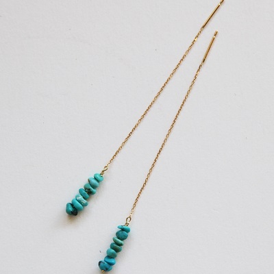 新品 K18. アリゾナ産 ターコイズ アメリカンピアス 18金 楽天