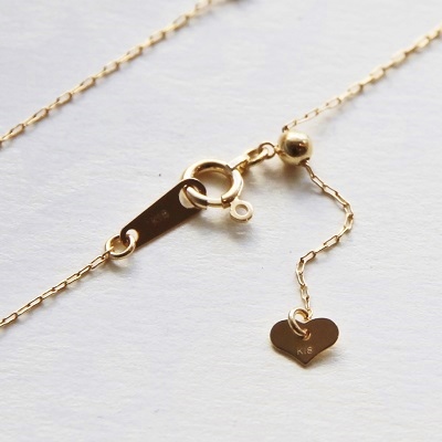 18金ゴールド-華奢シンプルネックレス「ルミエーステーションチェーン 