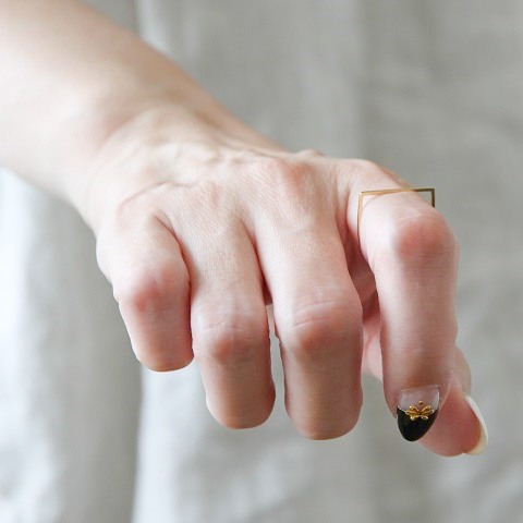 18金ゴールド-華奢シンプルリング「デュプレーストレート