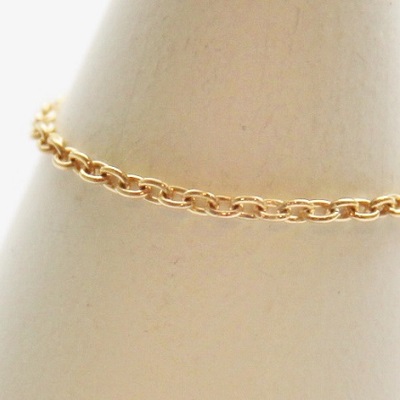 18金ゴールド-華奢シンプルリング「デュプレー丸小豆チェーンリング」