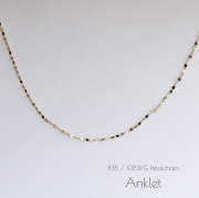 18金ゴールド-華奢シンプルアンクレット「ペタルチェーンアンクレット」