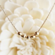 18金ゴールド-華奢シンプルネックレス「デュプレーミラーボールネックレス」