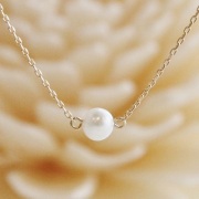 18金ゴールド-華奢シンプルネックレス「リトルマーメイド淡水パールネックレス」4.0mm