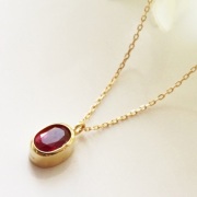 18金ゴールド-華奢シンプルネックレス「オンリーワンルビーネックレス」