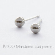 Pt900 プラチナ-華奢シンプルピアス「デュプレー丸玉スタッドピアス」