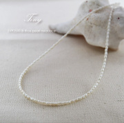 華奢シンプルネックレス「タイニーライスパールネックレス/40cm・45cm・50cm・60cm」