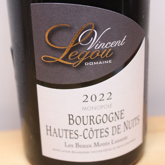 ドメーヌ・ヴァンサン・ルグー　ブルゴーニュ　オート・コート・ド・ニュイ　ルージュ　レ・ボー・モン・リュソ