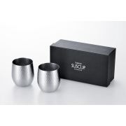 【ネット限定刻印無料】【名入れ対応】SUS CUP | 槌目ロックカップ340ml ペアセット | ステンレス製