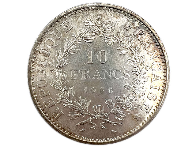 フランス 旧通貨 10フラン 銀貨 1966年 ヘラクレス