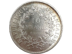 フランス 旧通貨 10フラン 銀貨 1965年 ヘラクレス