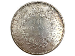 フランス 旧通貨 10フラン 銀貨 1966年 ヘラクレス