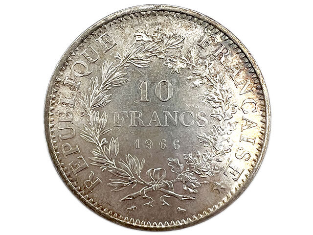 フランス 旧通貨 10フラン 銀貨 1966年 ヘラクレス