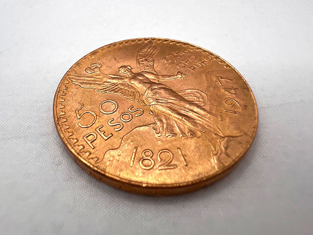 メキシコ 50ペソ K21.6金貨 1947年銘 勝利の女神 センテナリオ