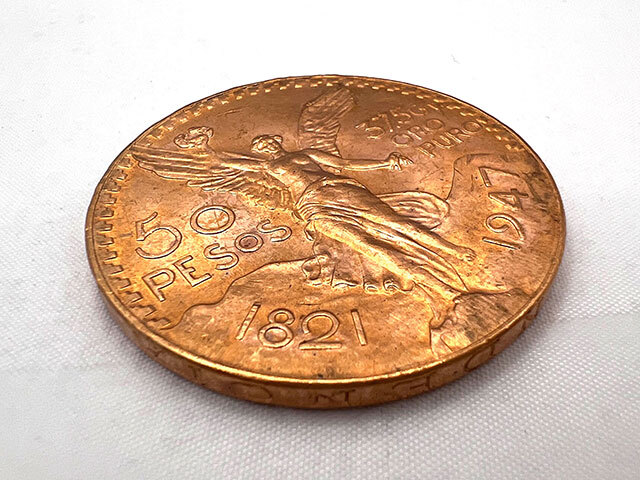 メキシコ 50ペソ K21.6金貨 1947年銘 勝利の女神 センテナリオ