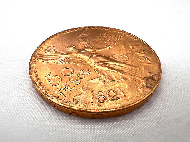 メキシコ 50ペソ K21.6金貨 1947年銘 勝利の女神 センテナリオ