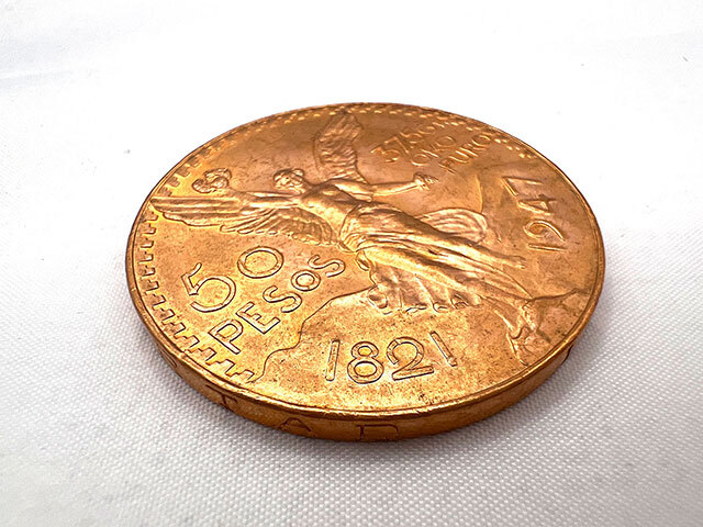 メキシコ 50ペソ K21.6金貨 1947年銘 勝利の女神 センテナリオ
