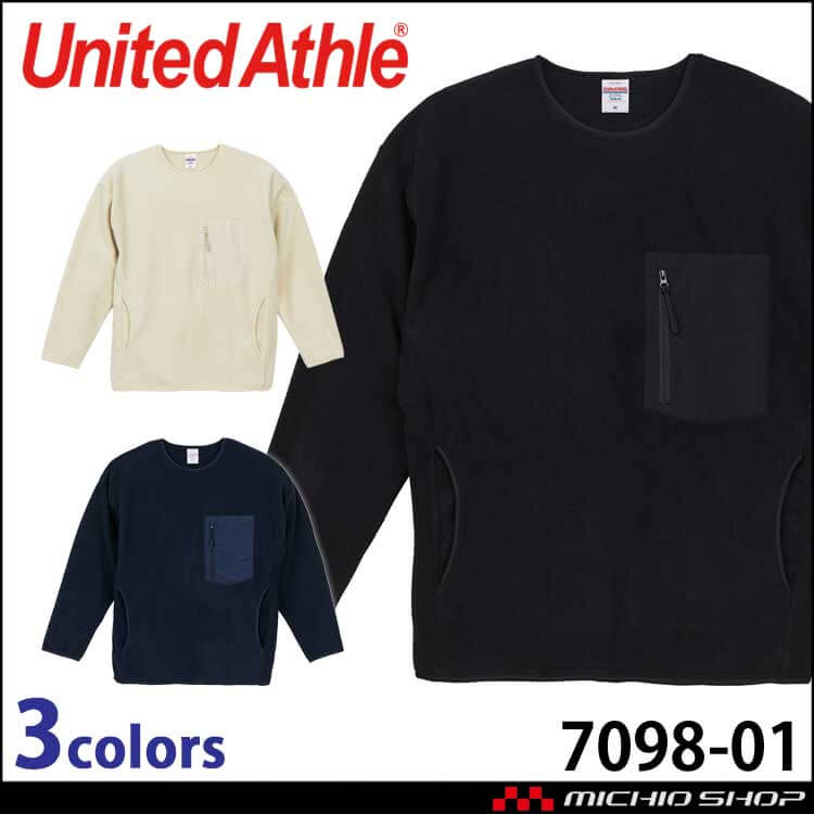 United Athle  CAB ユナイテッドアスレ マイクロフリース クルーネック シャツ(一重) 7098-01