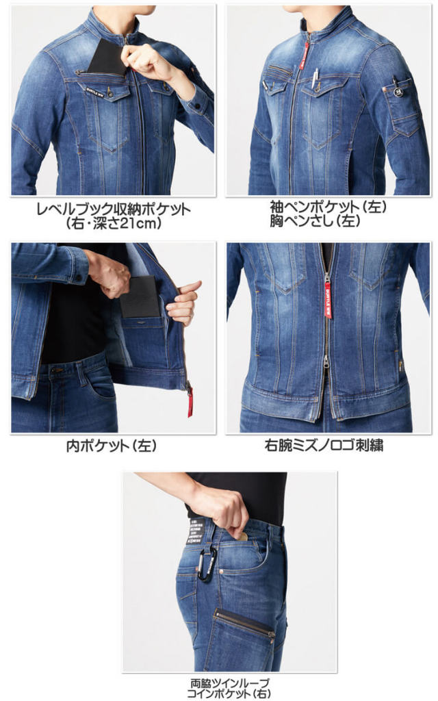 上下セット デニム ジャケット5001 + カーゴパンツ5002 BURTLE