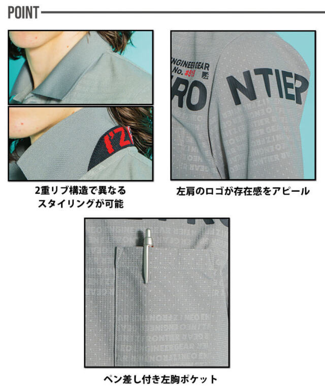 アイズフロンティア P.A.ストレッチ半袖ポロシャツ 515｜作業服・作業