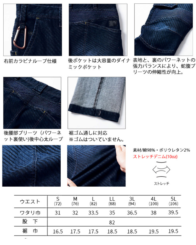 KARAKU 32サイズ✨️デニムストライプパンツ ネイビー