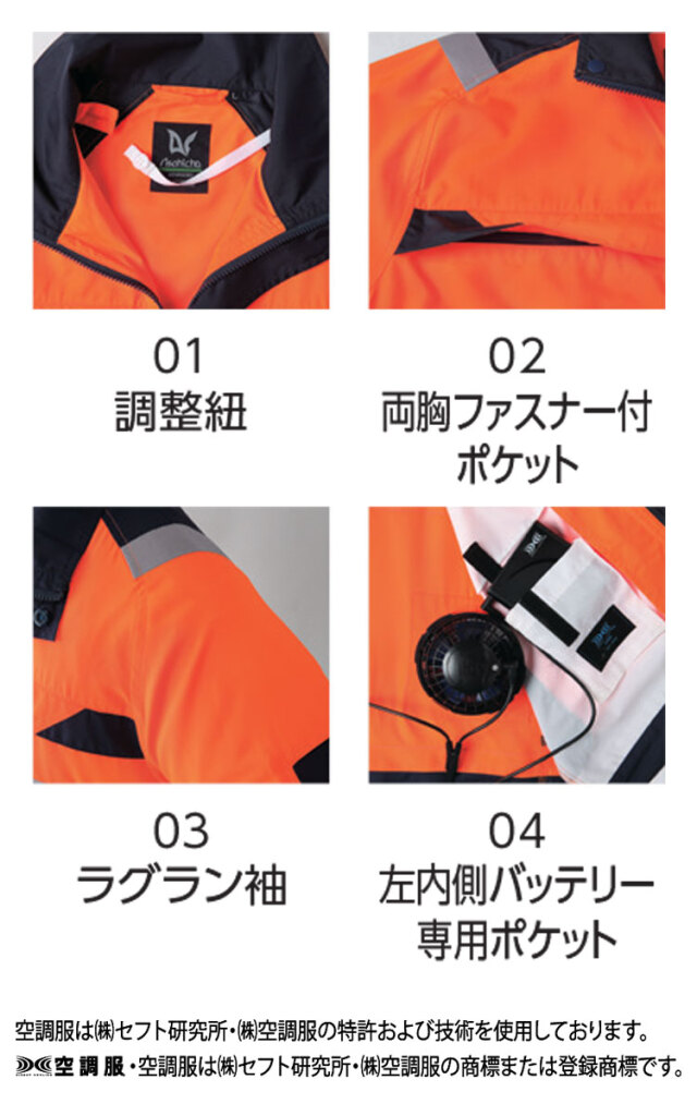アサヒチョウ 高輝度再帰性反射空調服半袖 ブルゾン２着＋スターターキット detail_001.jpg