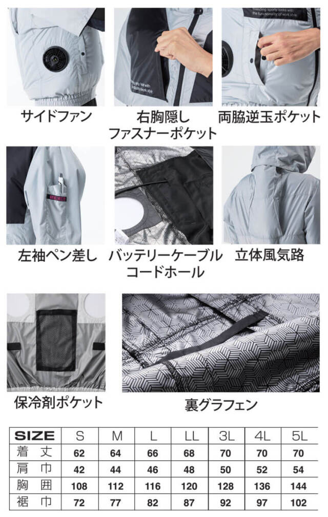 空調風神服 The tough アタックベース ATACK BASE グラフェン半袖