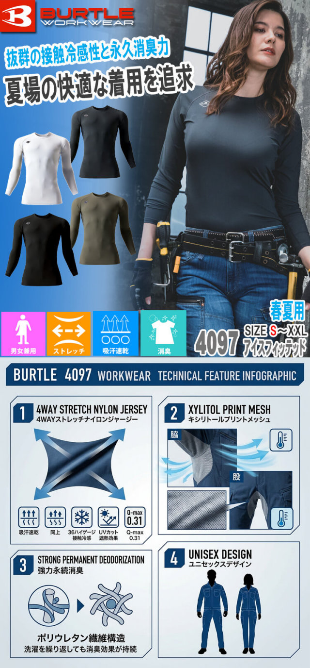 BURTLE バートル アイスフィット(ユニセックス) 4097 春夏 ｜作業服