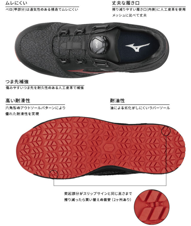 ミズノ安全靴　オールマイティTD2 BOA プロテクティブ ミズノ mizuno 安全靴 プロテクティブスニーカー F1GA2200