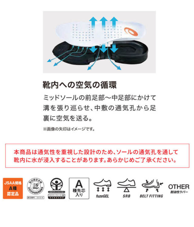 アシックス asics ウィンジョブ ハイカット CP308 エアサイクル