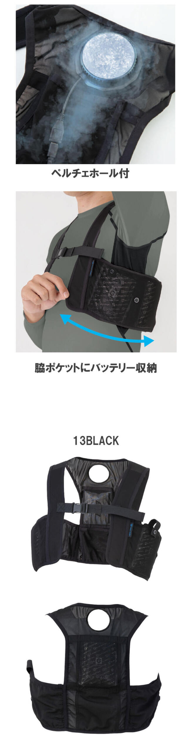 アイスベスト＆アイスパック(保冷剤)3個セット GI-409 ボルトアイス