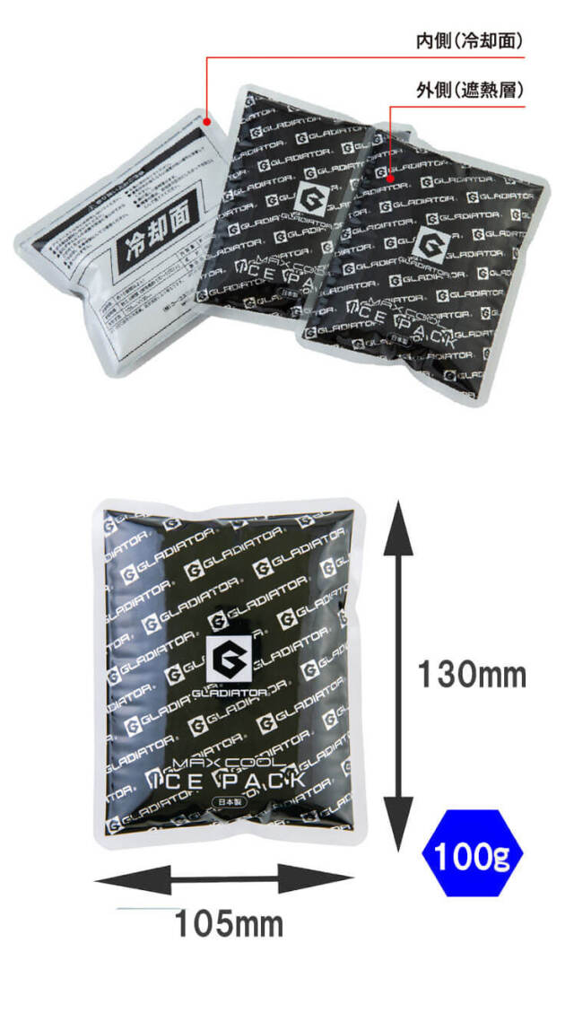 アイスベスト＆アイスパック(保冷剤)3個セット GI-409 ボルトアイス