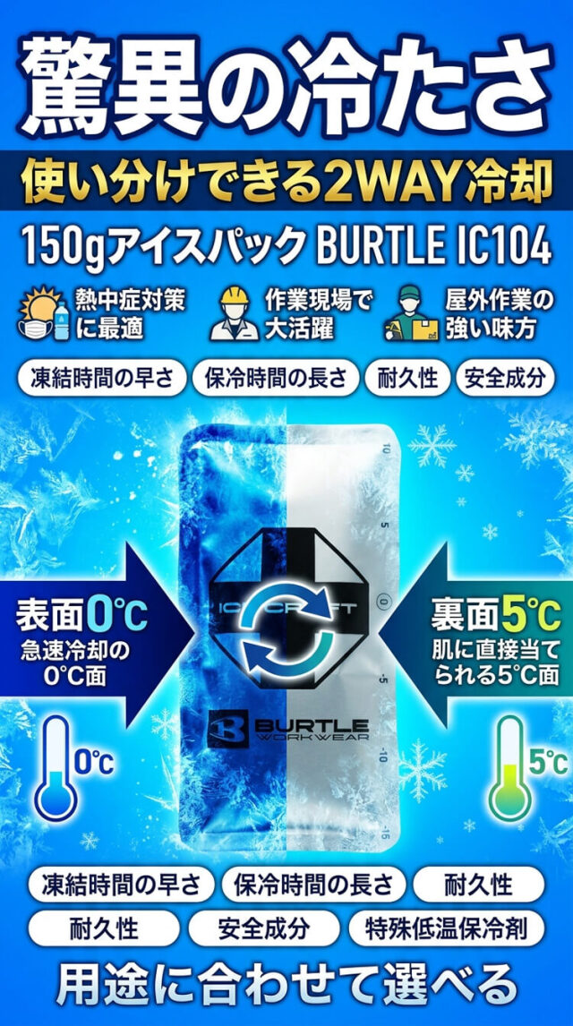 バートル BURTLE アイスパック150g(保冷剤) 単品 IC104 アイスクラフト